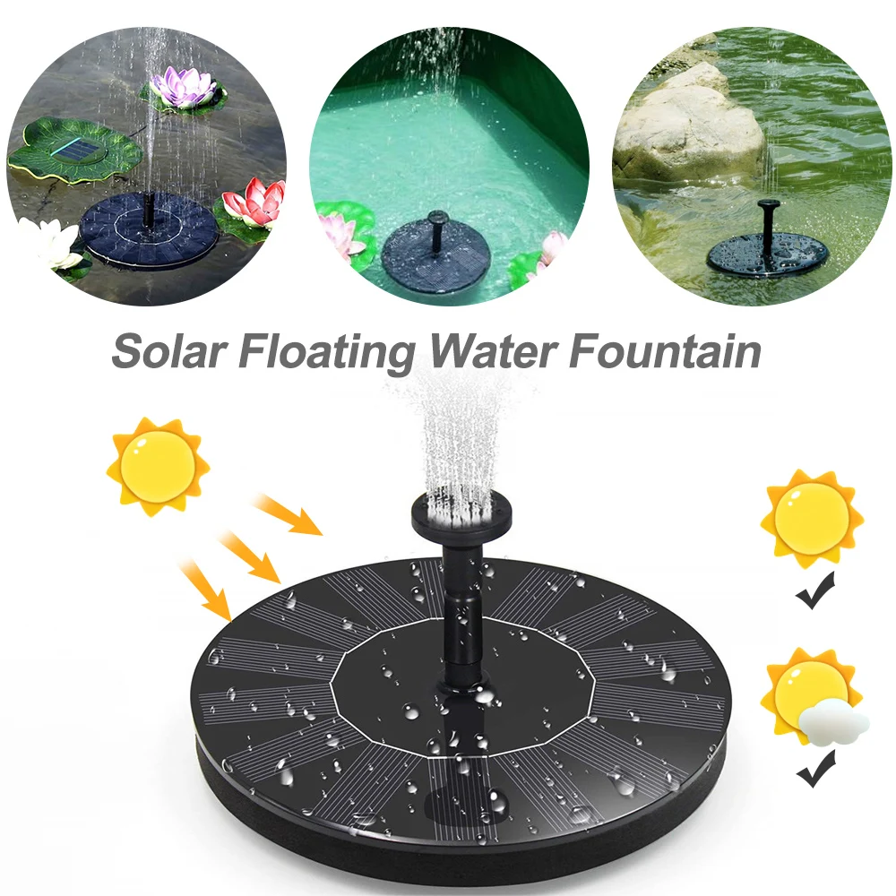 7V Solar Power Fountain Brushless Water Pump Solar Garden Fountains For Garden Pool Submersible Birdbath Fountain