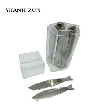 

SHANH ZUN 6 pcs Unique Fish Design Stainless Steel Collar Stays 2.2" / 2.5"