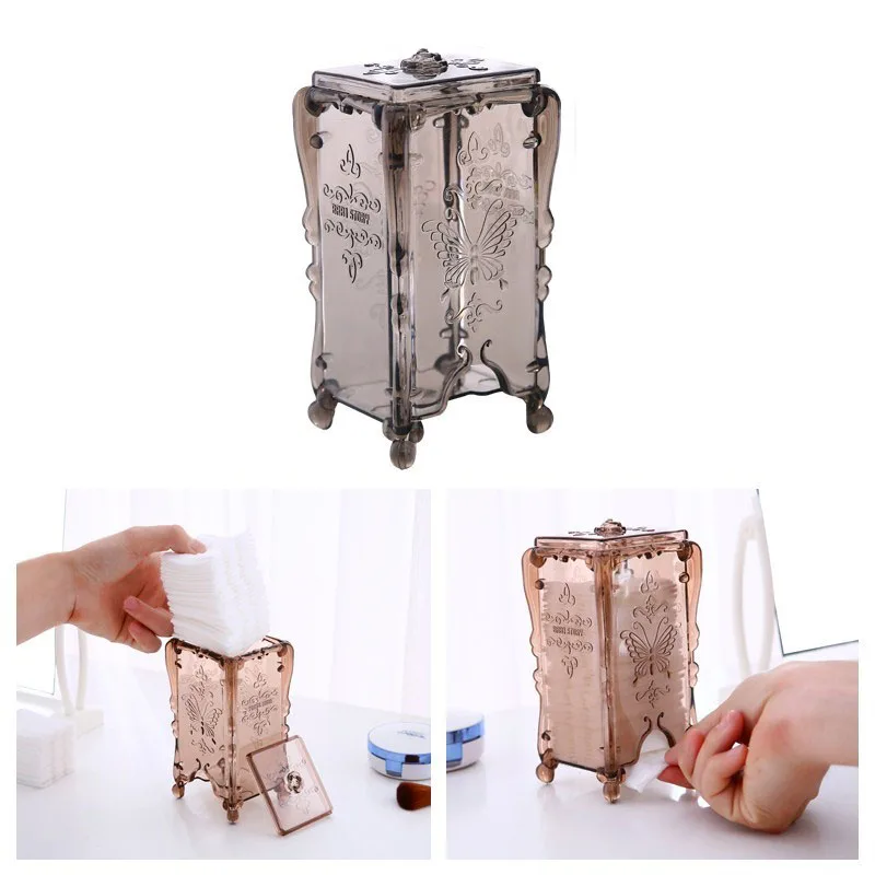 ERMAKOVA Cotton Pad Box Holder Organizer Clear Acrylic Cotton Pad