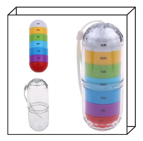 

New 7 Days Pill Box Weekly Tablet Medicine Holder Pill Storage Box Organizer Container Case Splitters For Diet Pills Box