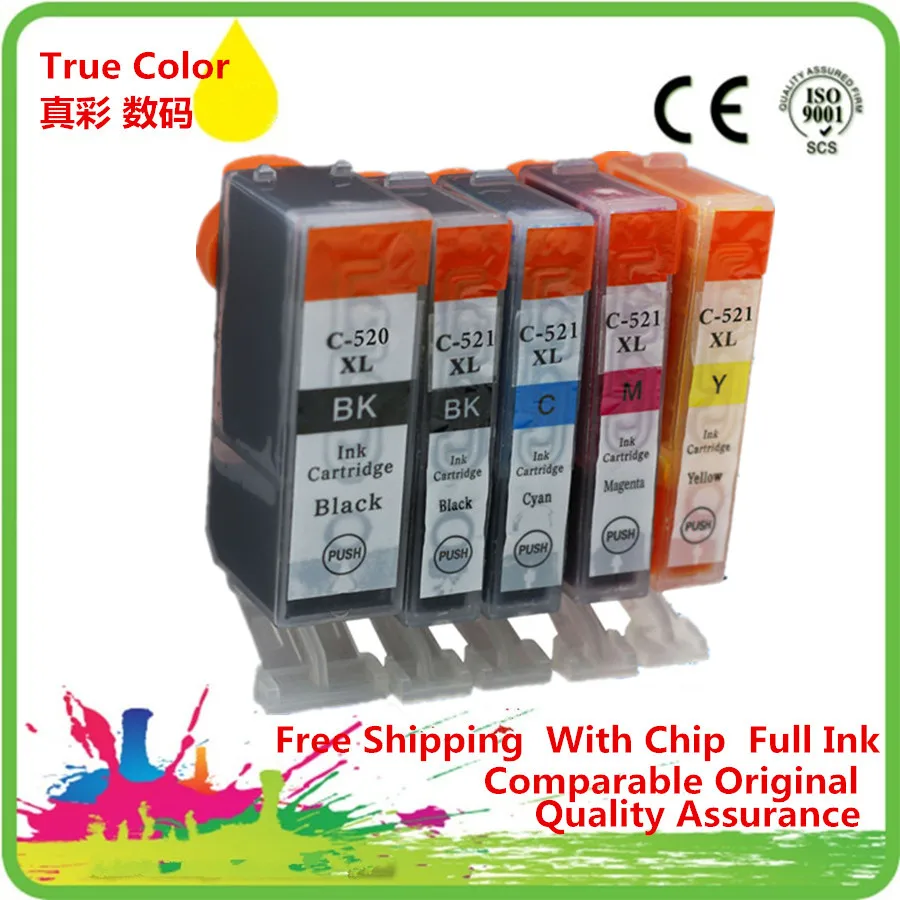 Замена PGI 520BK CLI 521 PGI520 PGI-520 5 цветных чернильных картриджей для Canon Pixma | Компьютеры и