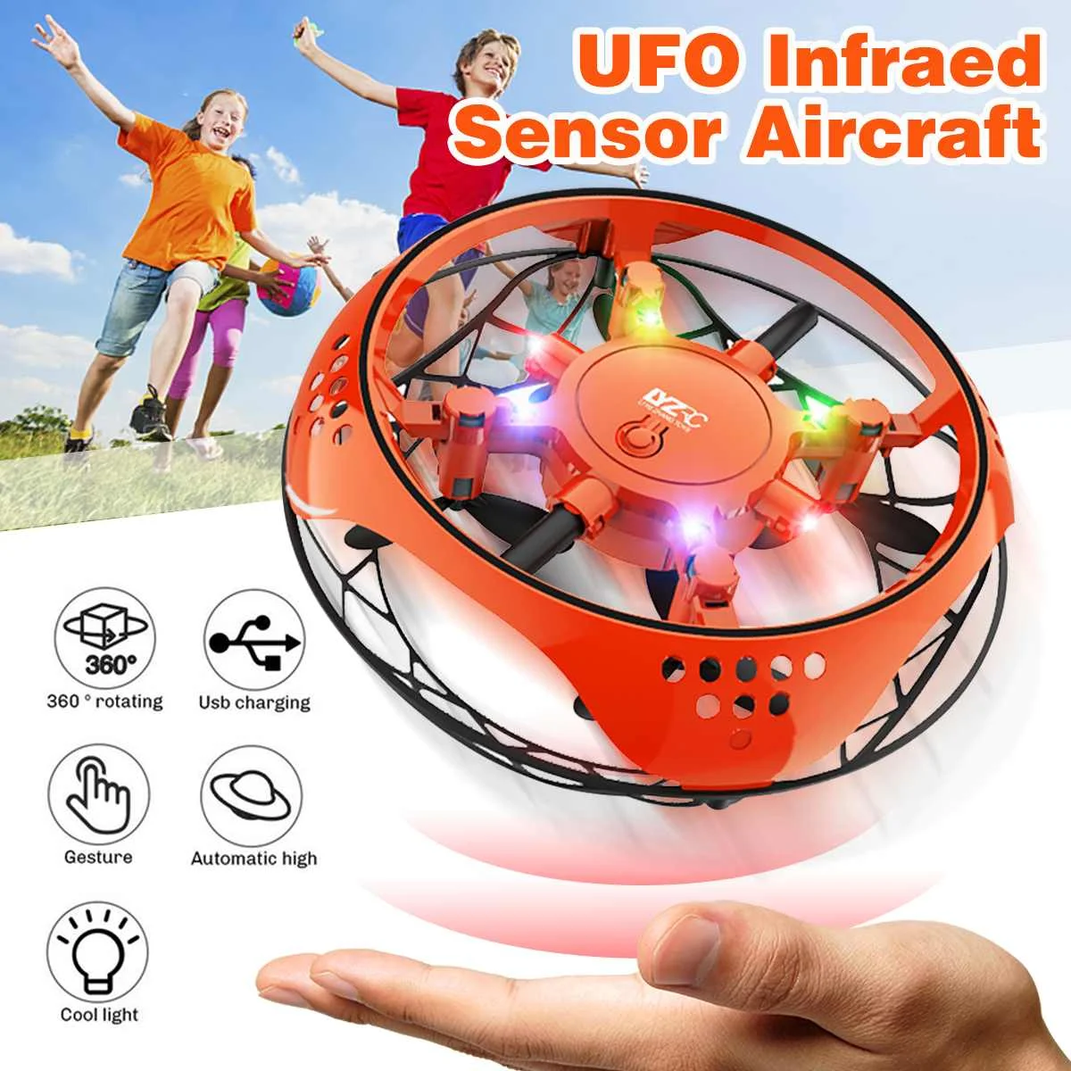 

RC Helicopters Anti-collision Hand for UFO Ball Flying Aircraft RC Toys Led Gift Suspension Mini Induction Drone Children Boys