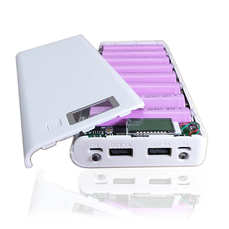

5V Dual USB 8*18650 Power Bank Battery Box Mobile Phone Charger DIY Shell Case For iphone6 Plus S6 xiaomi