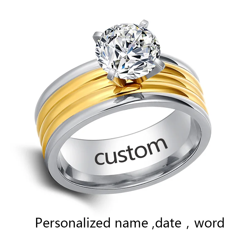 CACANA Stainless Steel Rings For Women Personalized Custom Fashion Jewelry Wholesale NO.R111
