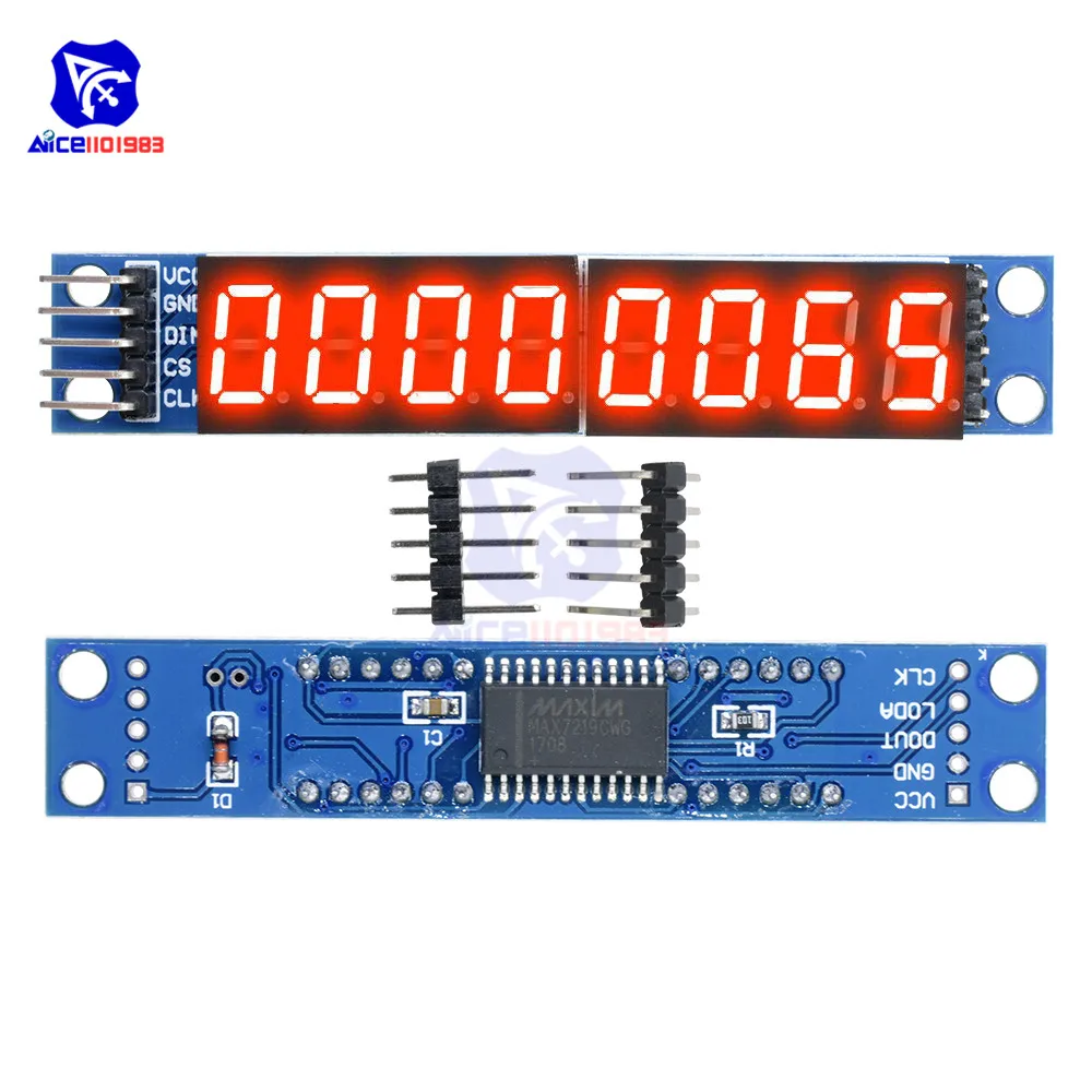 MAX7219 СВЕТОДИОДНЫЙ матричный 8 цифровой, цифровой трубки Дисплей Управление модуль для Arduino 3,3 V 5 V микро Управление Лер Последовательный