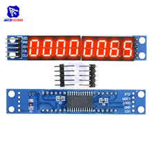 MAX7219 LED Module de contrôle d'affichage à Tube numérique à 8 chiffres à matrice de points pour pilote série Arduino 3.3 V 5 V microcontrôleur 7 segments(China)