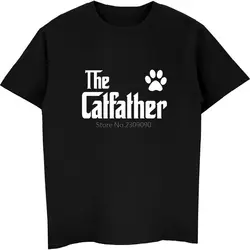 Модные Catfather футболки Для мужчин О-образным вырезом хлопок короткий рукав любовь Кошка футболка мужской хип-хоп Футболка Harajuku Фитнес