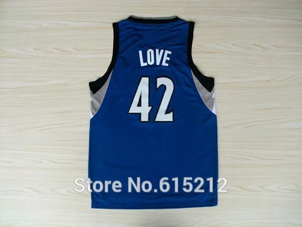 Black-Free-Shipping-Minnesota-42-Kevin-Love-white-blue-black-Rev-30-Embroidery-Lgos-Basketball-jersey