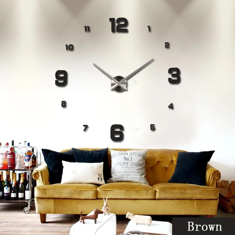 large wall clock watch 3d wall clocks de pared home decoration 3d wall stickers pecial  Living Room home decoration accessories