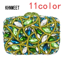 11 цветов Зеленый Кристалл Роскошная Сумка-клатч со стразами Фиолетовые женские вечерние сумочки для невесты женские вечерние сумки SC768