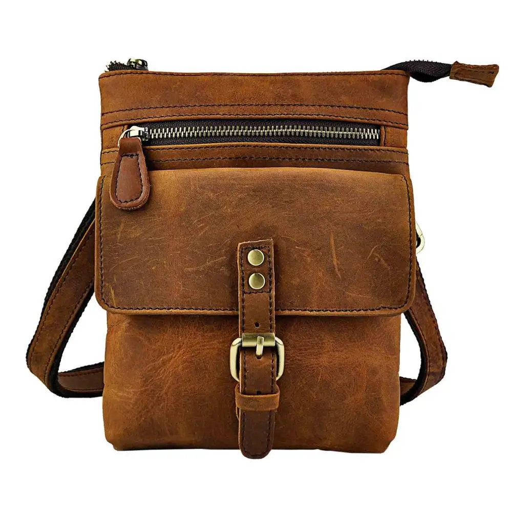 Кожаная мужская повседневная дизайнерская сумка-мессенджер через плечо Mochila, модная сумка для путешествий, поясная сумка на пояс, Tabelt 6574-c - Цвет: brown