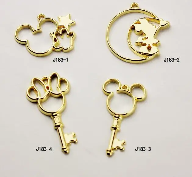 20 шт мультфильм выдалбливают Ключ Микки Минни Эмаль Металл Шарм Подвески DIY