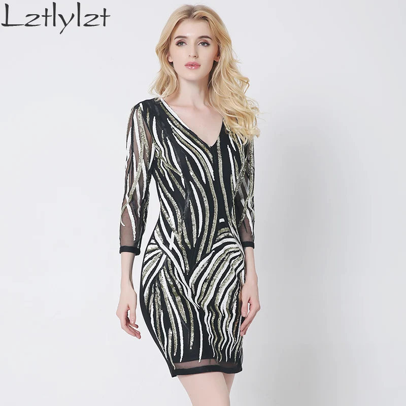 Wholesale lztlylzt Lace Dress 2016 New Style Autumn Dress long-sleeved Sexy Deep V Neck dress Backless Club Party Bodycon Dress vestidos Buy Cheap lztlylzt Lace Dress 2016 New Style Autumn Dress long-sleeved Sexy Deep V Neck dress Backless Club Party Bodycon Dress vestidos