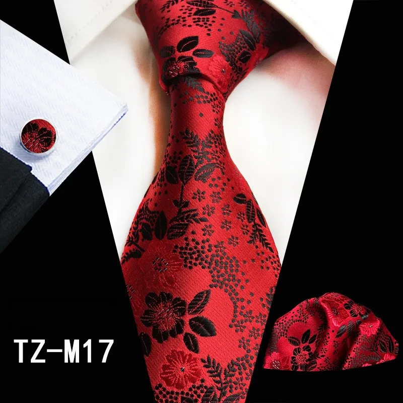 Дизайнерский Золотой серый мужской галстук Шелковый клетчатый узор Повседневный стиль комплект галстуков костюм Свадебная вечеринка Прямая - Цвет: TZ-M17