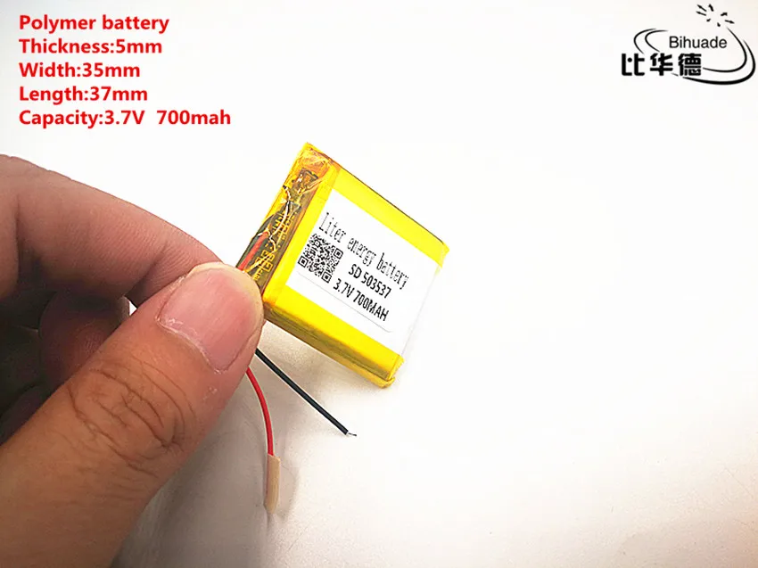 

10pcs/lot 3.7V 700mAH 503537 Polymer lithium ion / Li-ion Rechargeable battery for DVR,GPS,mp3,mp4