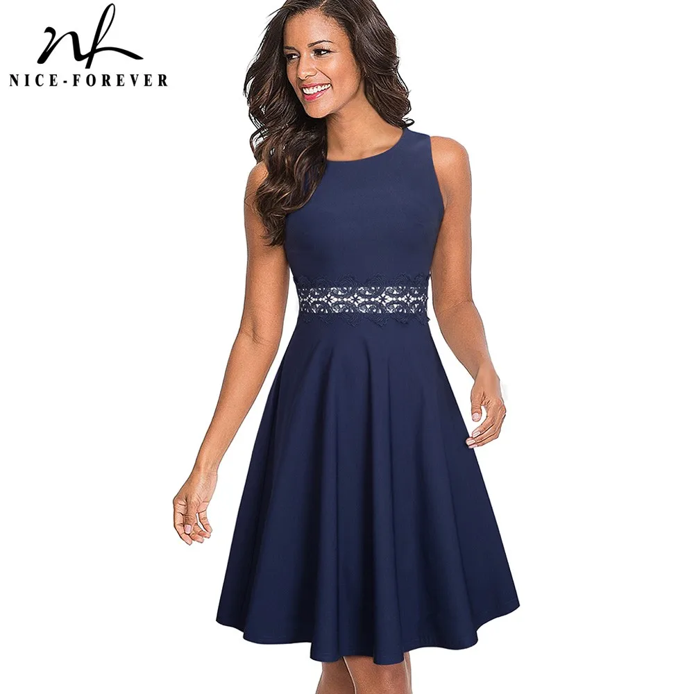 Agradable Pinup Mujer Vestido Vintage Patchwork Bordado Siempre Encaje Para Vestidos Elegante Floral xnrSC6Hpxw