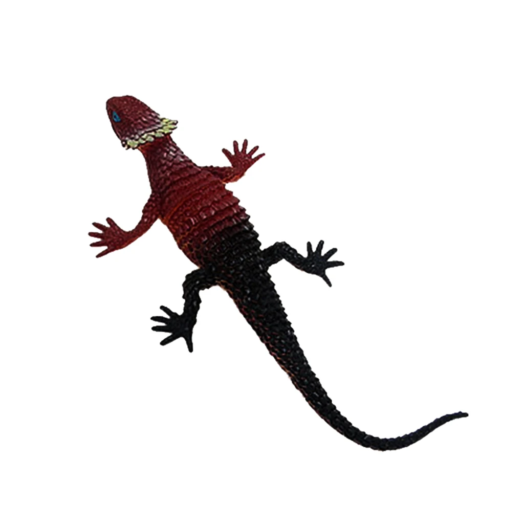 Vivid Reptile Animal Rubber Lizard Model Figure Educational Toy - Wine Red