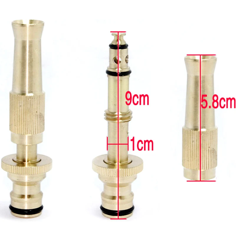 Латунный Регулируемый распылительный шланг сопло высокого давления прямой медный для автомойки Полива Цветочный садовый шланг палочка