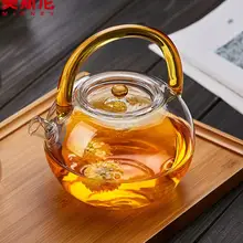 Стеклянный чайник, пучок, толстый высокотемпературный вареный чай, прозрачный стеклянный чайный набор, фильтр, чайник, чайник