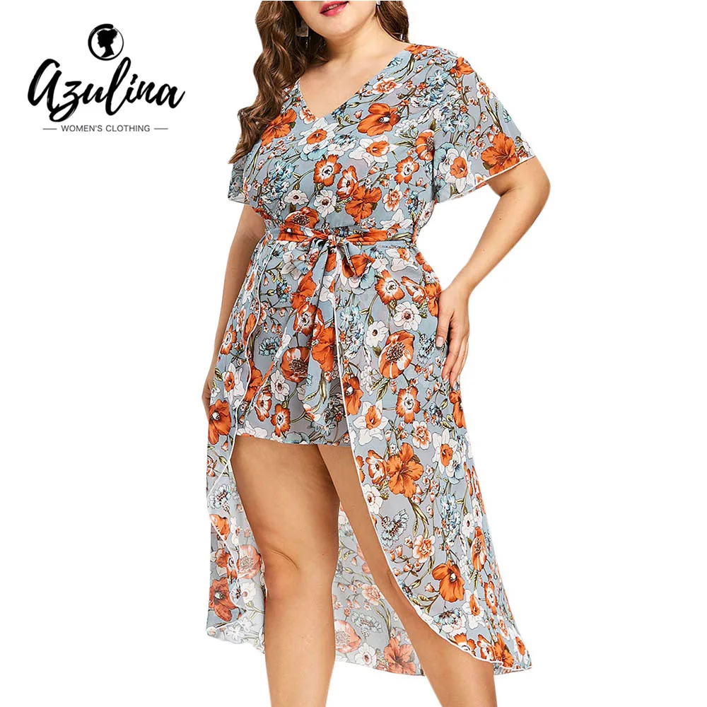 V Neck Printed Casual Dresses