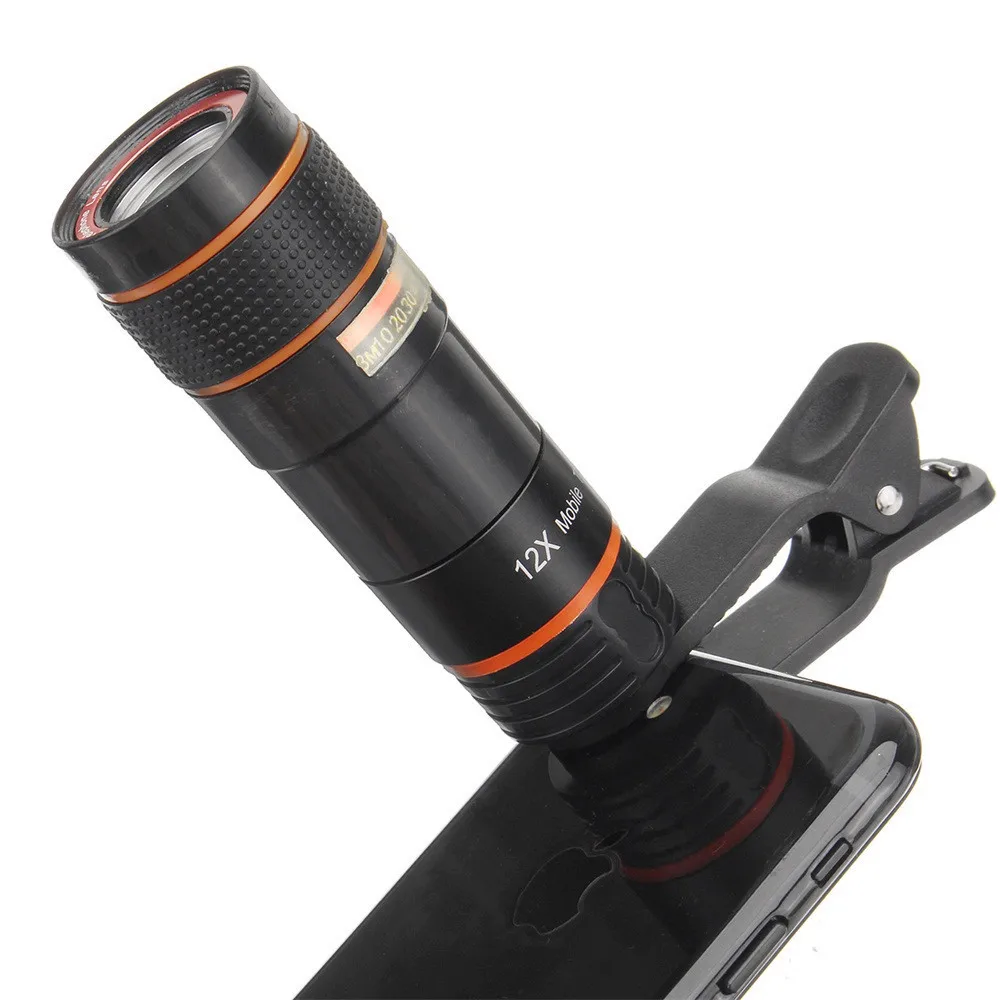HD 12x оптический зум Камера телескоп объектив с зажимом для iPhone/телефона Универсальный объектив DSLR универсальный продукт мобильного телефона