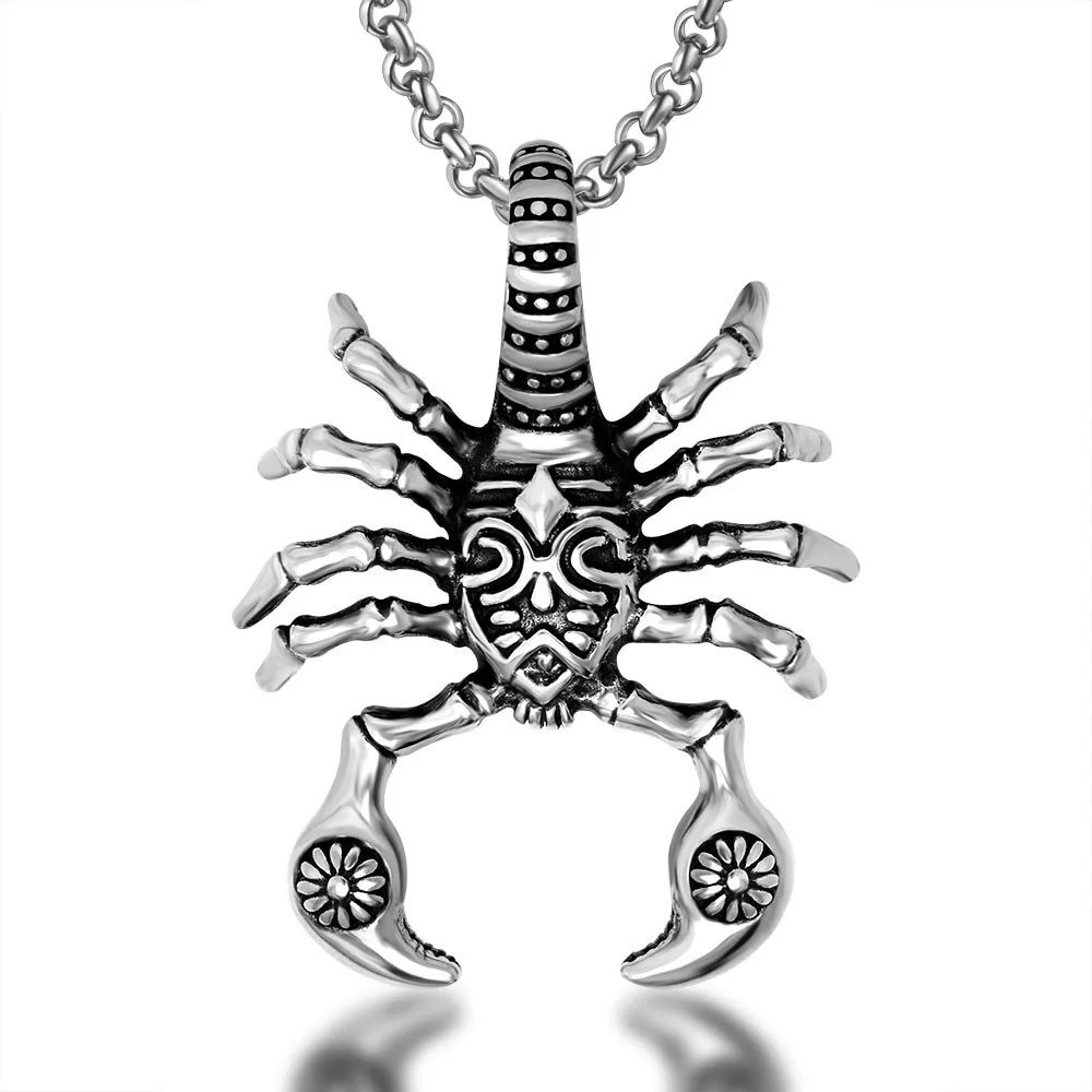 

Punk rock style titanium steel domineering popular men's personality jewelry tweezers texture pendant