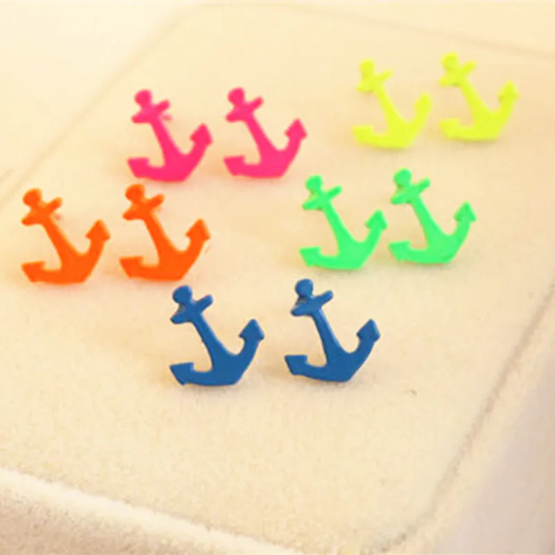 Новинка Женская Мода Милая флуоресцентная конфетная Цветовая ed Ретро Якорь