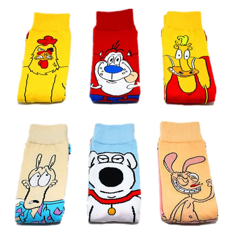 Харадзюку, Мужские Носки с рисунком собаки, короткие Цветные Носки с рисунком, хлопковые Повседневные носки милые забавные красивые хипстерские носки