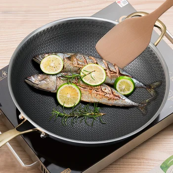 

Household kitchen 304 stainless steel wok non-stick pan uncoated gas multi-function induction cooker wok WF403959