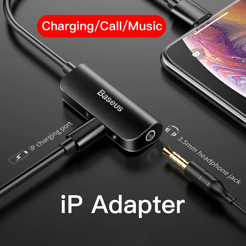 Аудио адаптер Baseus Aux для Lightning-3,5 мм разъем для наушников Разъем 3,5 для iPhone 11 Pro Xs Max Xr X 8 7 разветвитель