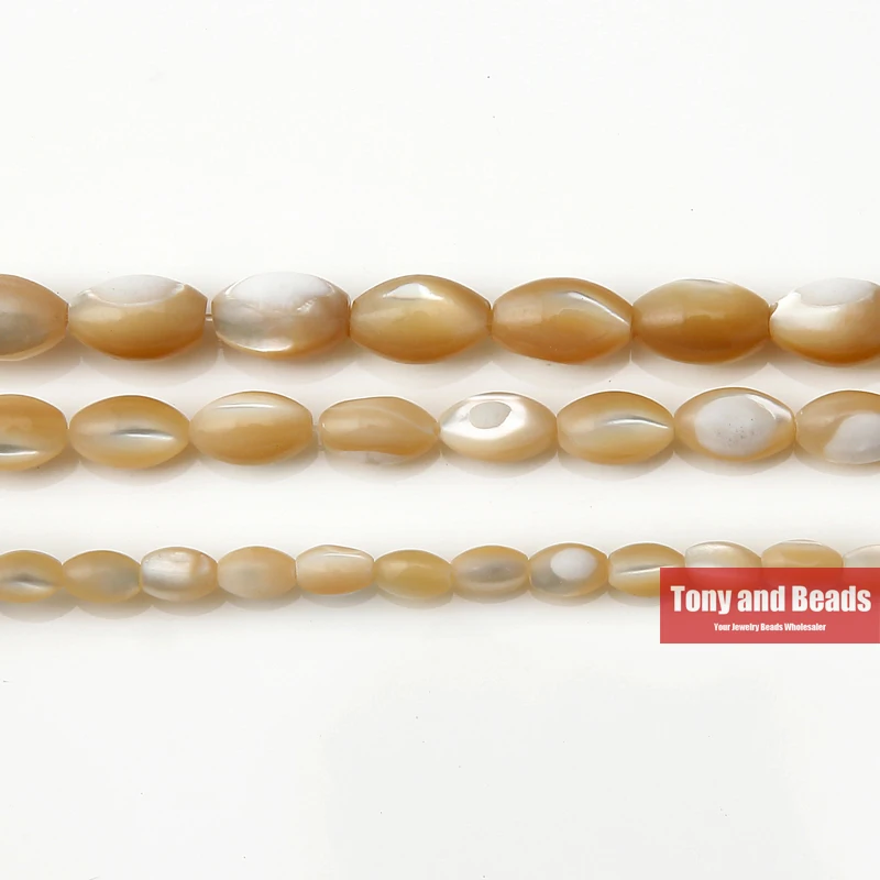 

9th Aug Free Shipping Natural Brown Trochus Sea Shell Rice Loose Beads 4x6 6x9 7x11MM Pick Size For Jewelry Making