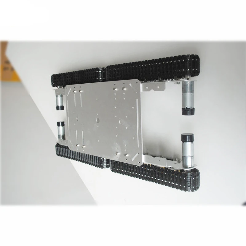 

4WD Shock Absorber Robot Tank Chassis Smart Car Caterpillar Crawler with Metal Frame for Experiment Platform for Arduino Project