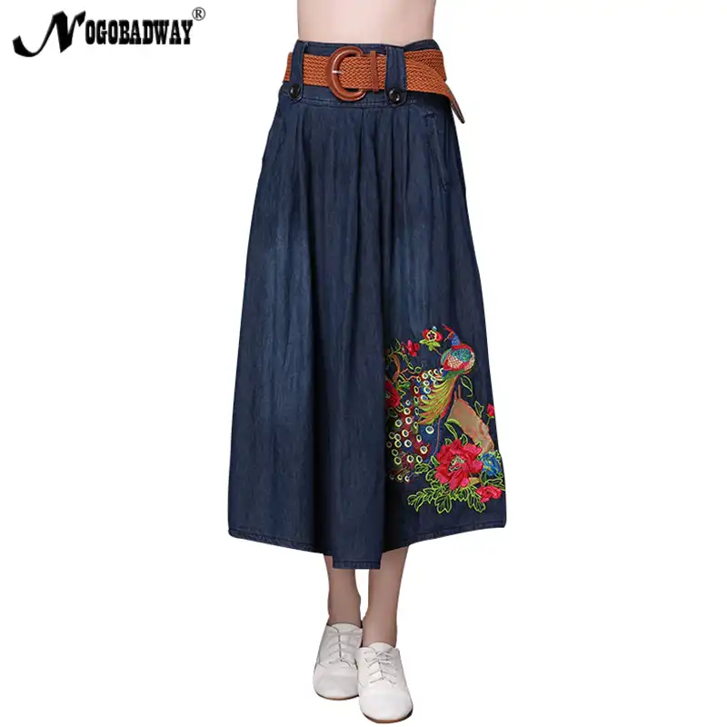 embroidered maxi skirts