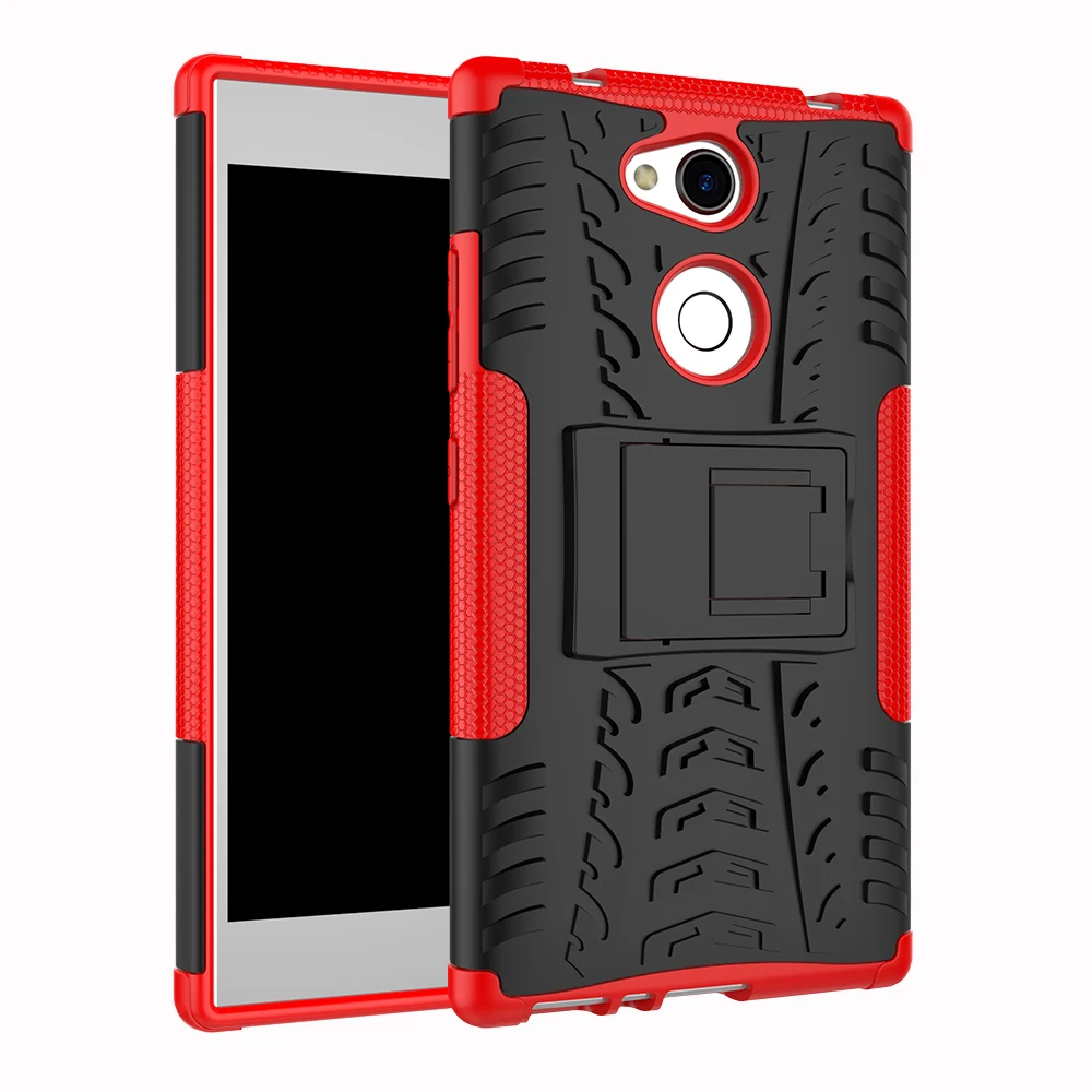 

2 in 1 Built-in Kickstand Case for Sony Xperia L1 L2 Phone Bags Armor Guard TPU+PC Heavy Duty Full Protect Cover for XperiaL1 L2