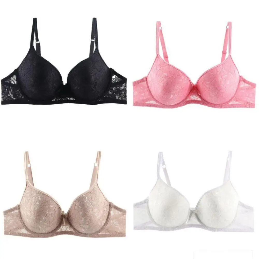 

3PCS Plus Large Big Size Lace Bras for Women's Bralette bh Underwear Sexy Lingerie Super Push up Brassiere Girl Minimizer Deep V