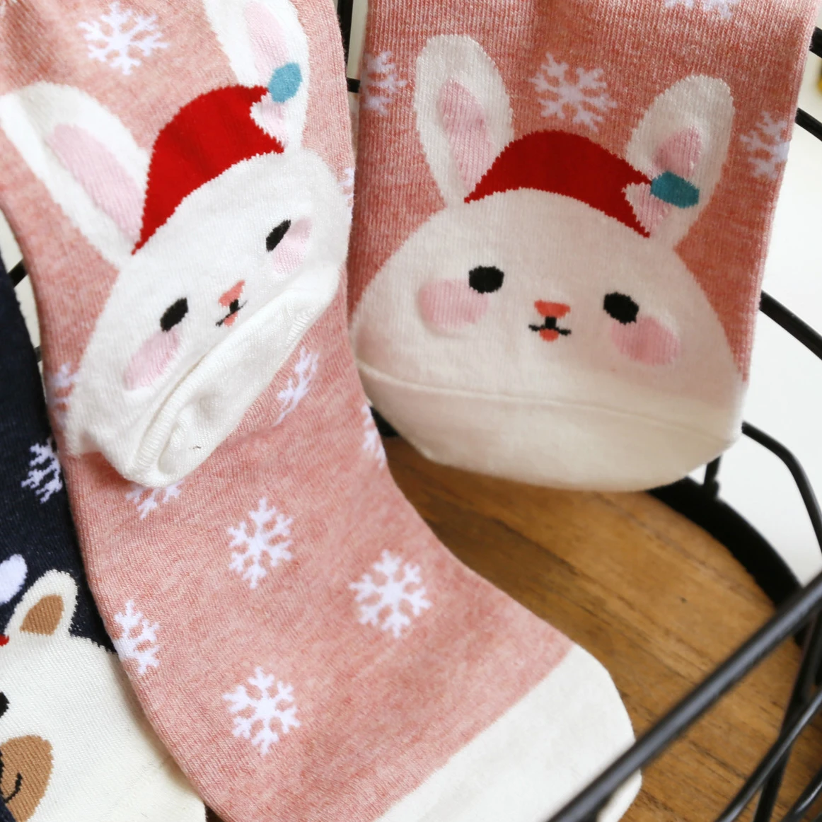 1/2 пары, милые носки с рождественскими рисунками теплые зимние хлопковые носки с лосем, снеговиком и лисой подарок на год, короткие носки с забавным рисунком для девочек