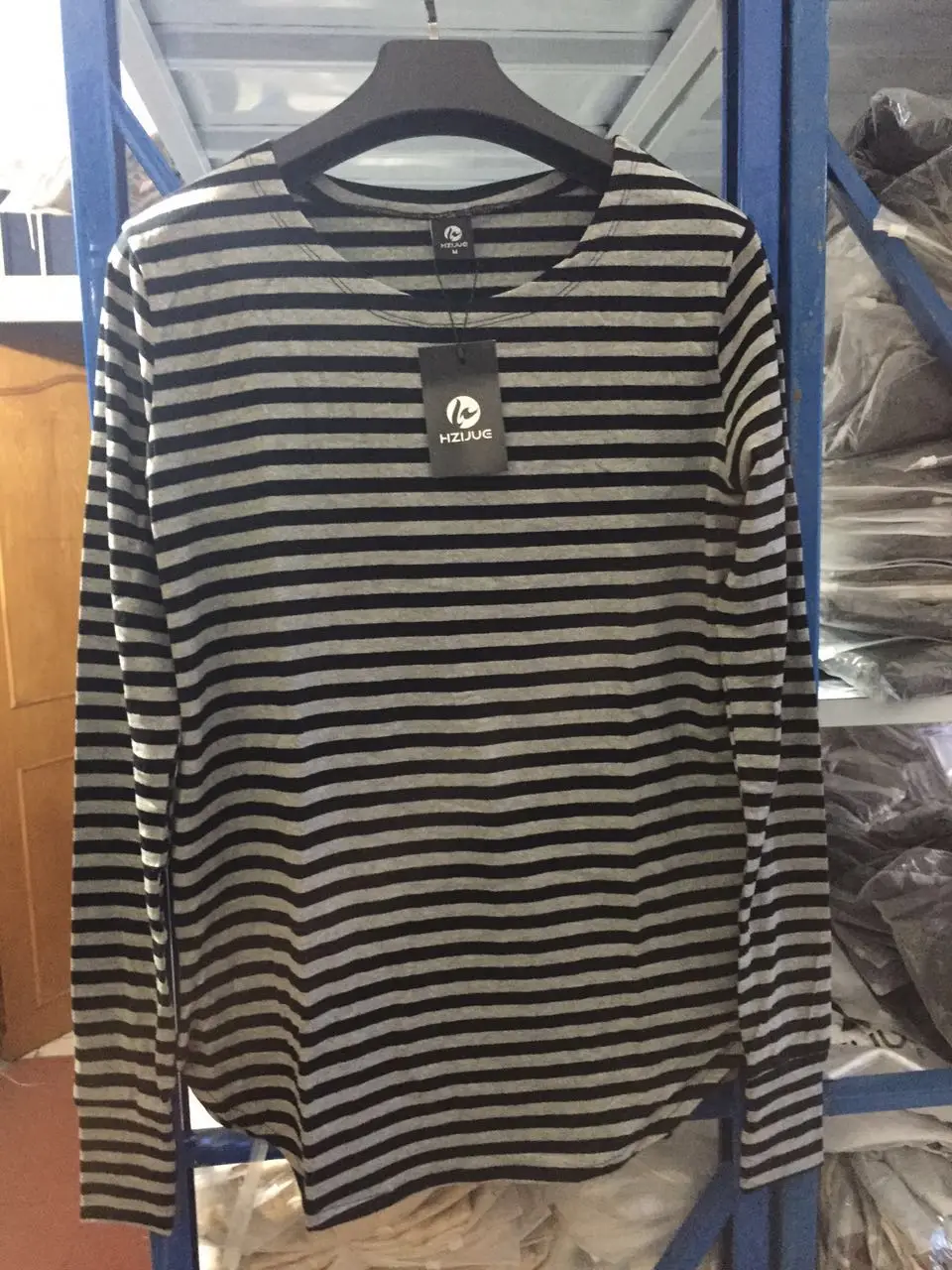 HZIJUE-2016black-Striped-T-shirt-wholesale-fashion-brand-summer-LONG-oversize-extend-t-shirts-designer-finger