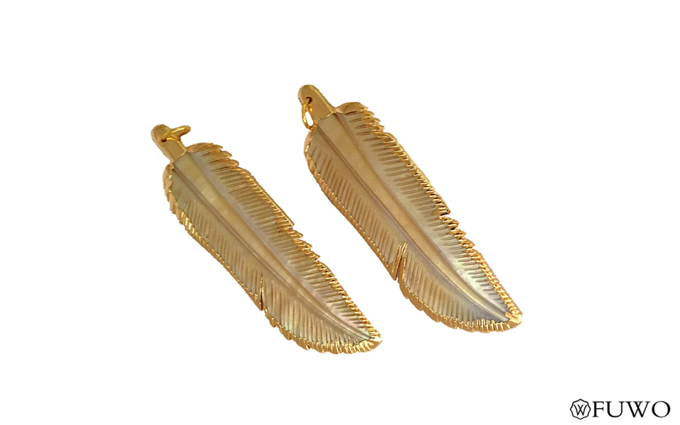 Natural Feather Shell Pendant 9