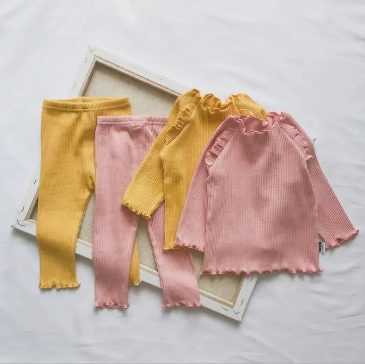 

2019 New Style Girls Boys 2PCS Set T-shirt+Pants Autumn Kids Suits Baby Clothes 1 0-5 Years