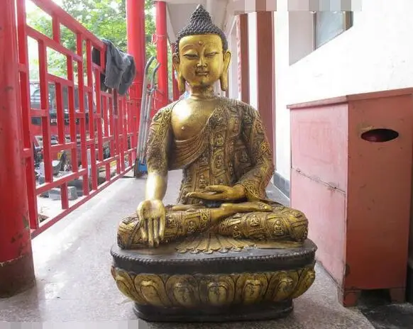 

Huge China Tibet Temple Bronze Gild Buddhism Sakyamuni Shakyamuni Buddha Statue