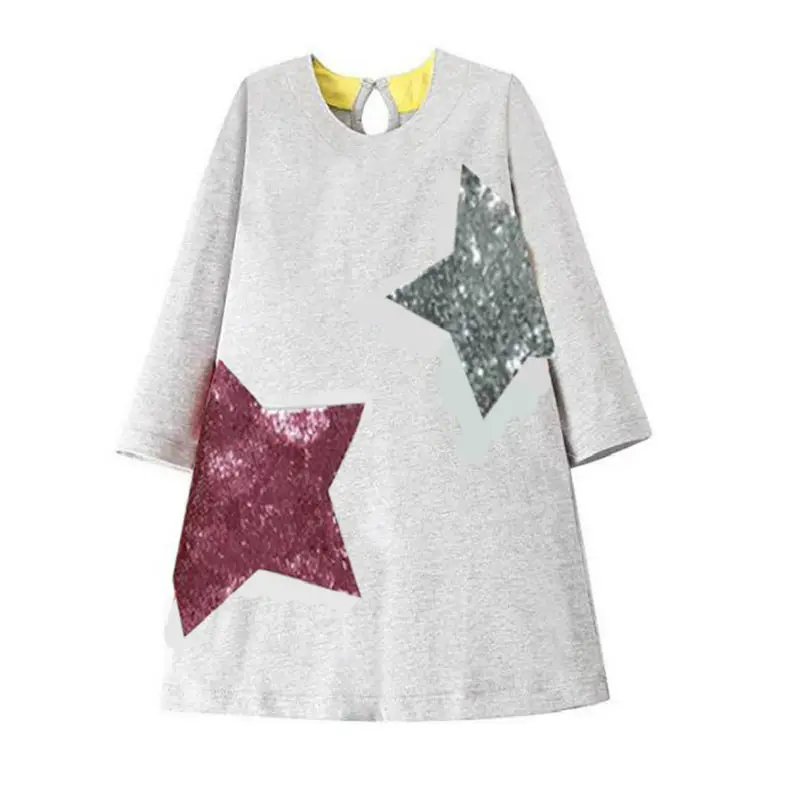 Платье для девочек с радужными рукавами VIKITA, хлопковое платье для девочек 2-8 лет, осень-зима