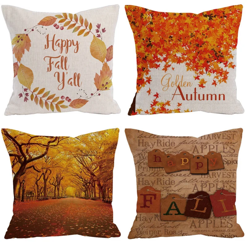 

Beautiful Maple in Autumn Cushion Cover Cotton Linen 45cm*45cm Home Decorative Geometric Pillow Cover for Sofa