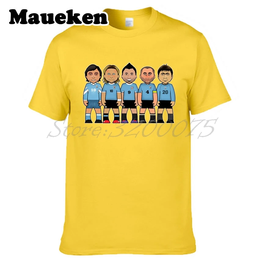 Мужская футболка с надписью uruguay legends Alvaro Recoba Paolo Montero Diego Forlan Enzo Francescoli Luis Suarez W0523006|t
