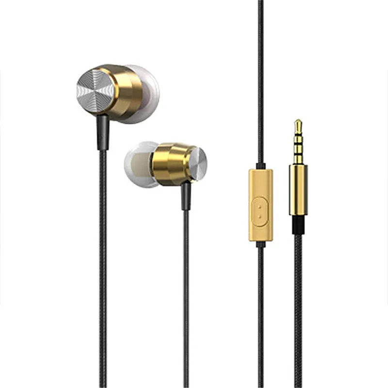 

HIFI 3.5mm interface metal earphones wired headset subwoofer music universal support microphone IOS Android mp3MP4 universal