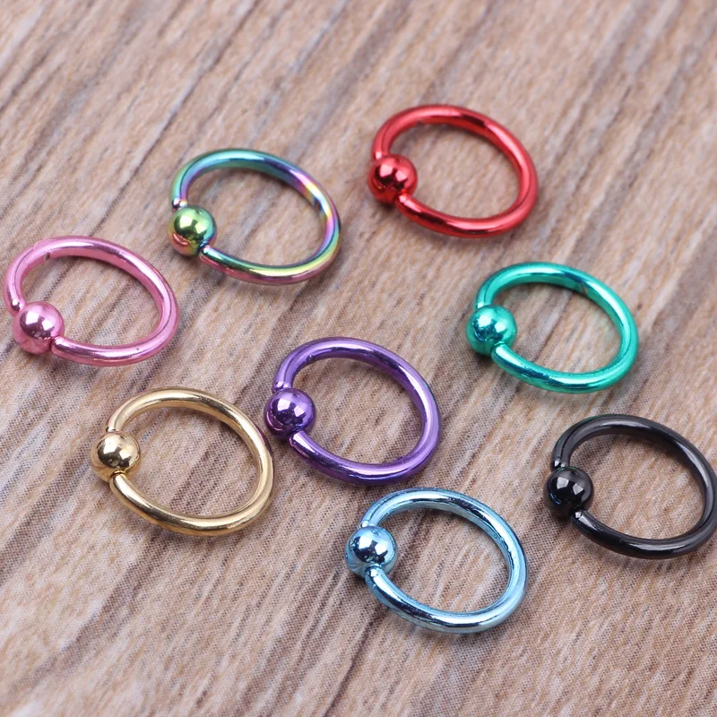 Кольцо для пирсинга носа из нержавеющей стали 8 цветов 100 шт. 16 г|piercing body jewelry|body