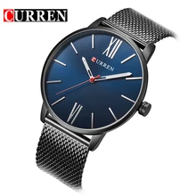 CURREN бренд 8238 простой минимализм Роскошные Кварцевые наручные часы для мужчин relogio masculino черные/золотые часы из нержавеющей стали N9