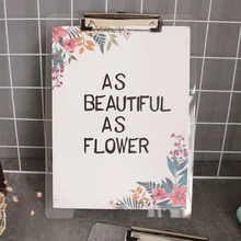 1 шт. Корея Творческий многофункциональные клипы A4 папку блокнот Простой Студент прозрачный акриловый клип