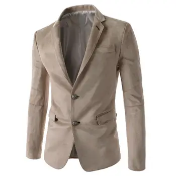 

Men's Solid Color Slim Fit Lapel Double Buttons Blazer Long Sleeve Suit Coat Wholesale