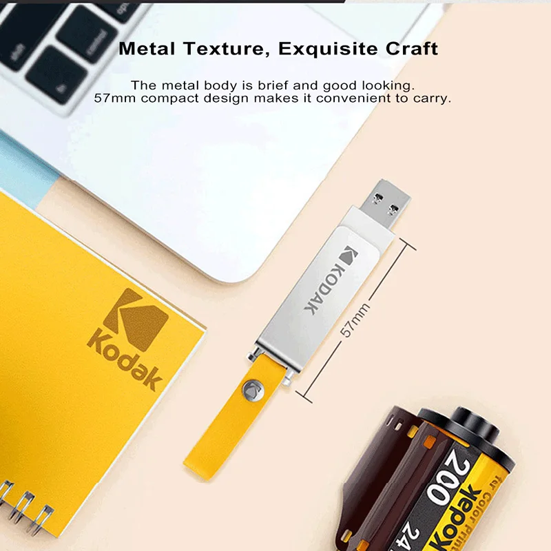 Подлинный Kodak USB 3,1 K133 usb флеш-накопитель 16 ГБ 32 ГБ 64 Гб 128 ГБ 256 ГБ мини-накопитель USB 3,0 металлическая карта памяти