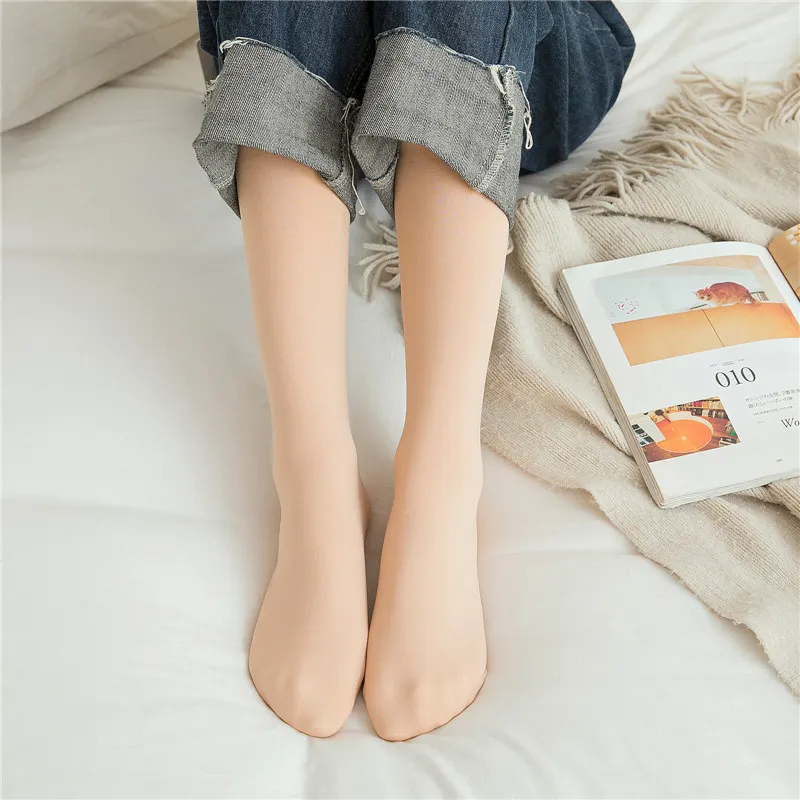 

NORMOV Snow Socks Warm Women Plus Velvet Solid Long Sock Elastic Straight Force Thick Solid Socks Female